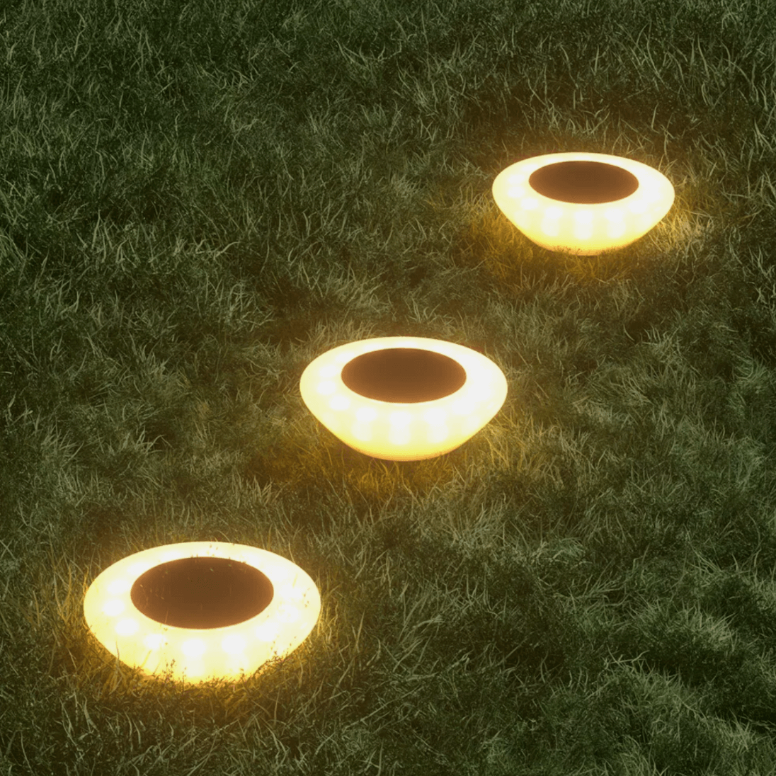 GardenGlimmer™ GlowDisc Solar Ground Light Pack