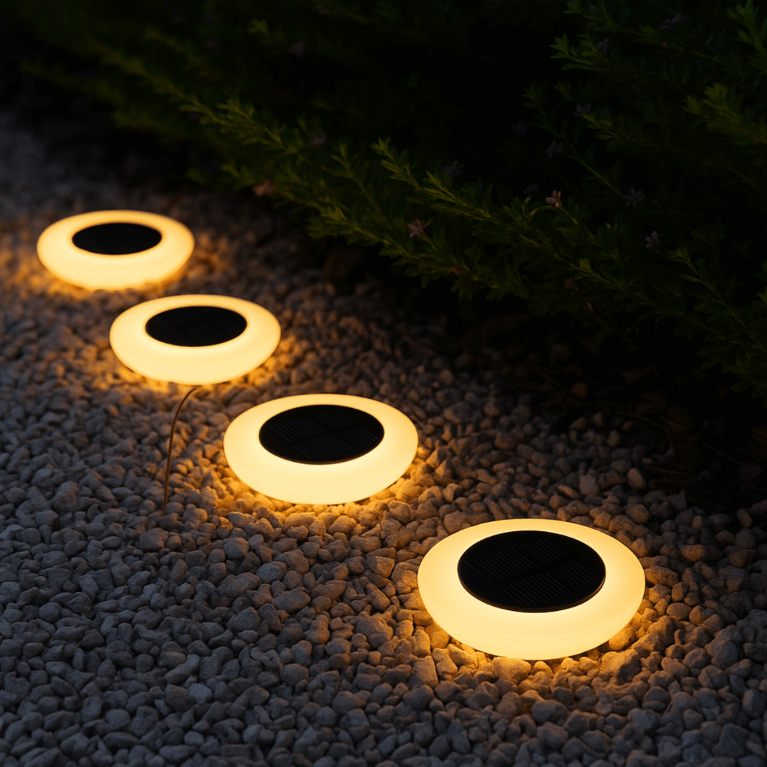 GardenGlimmer™ GlowDisc Solar Ground Light Pack