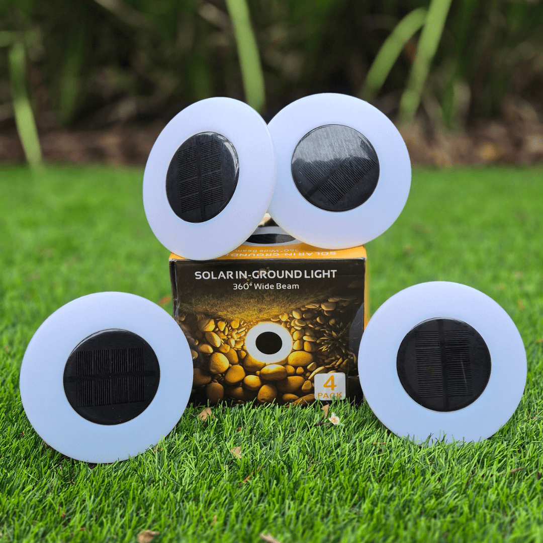 GardenGlimmer™ GlowDisc Solar Ground Light Pack