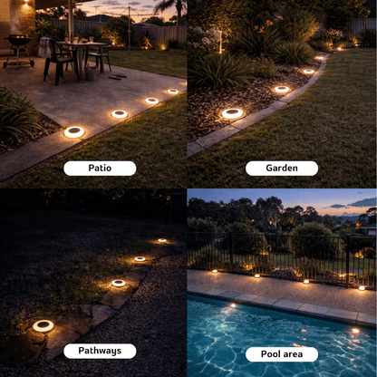 GardenGlimmer™ GlowDisc Solar Ground Light Pack
