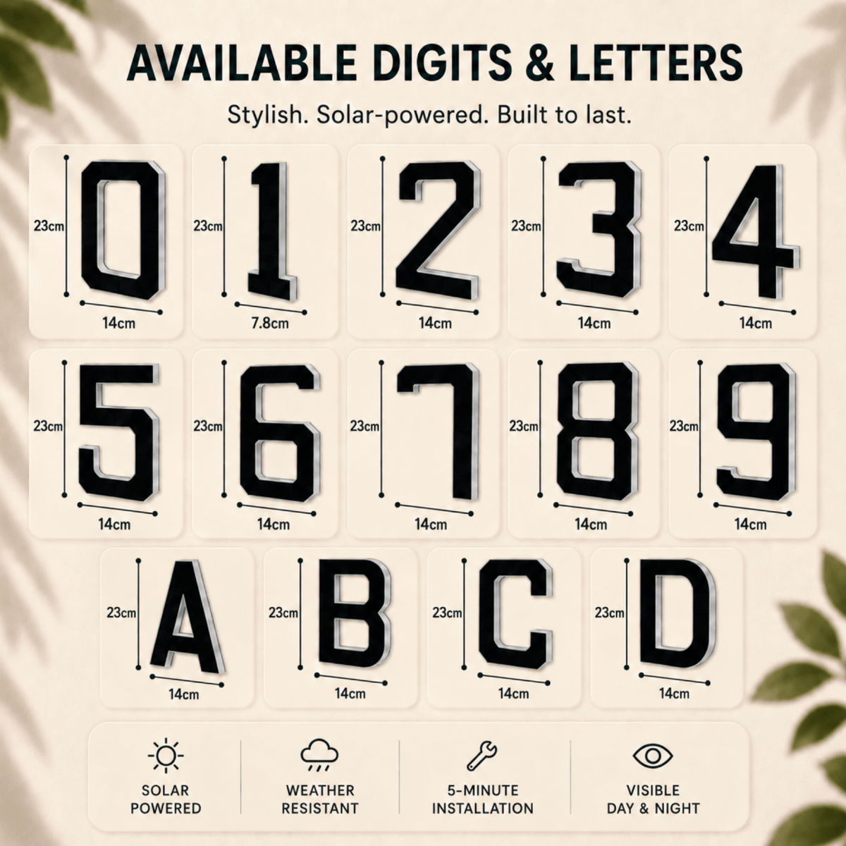 Solar House Number Kit